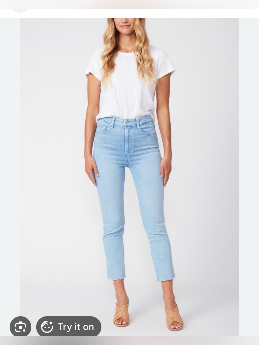 PAIGE Light Wash Straight-Leg Jeans SZ. 27, 29” Inseam